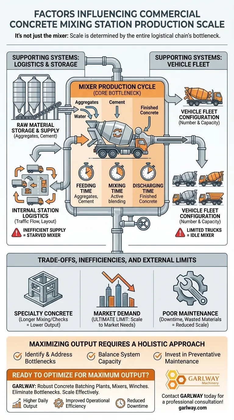 What factors influence the production scale of a commercial concrete mixing station? Maximize Your Output Efficiency Visual Guide