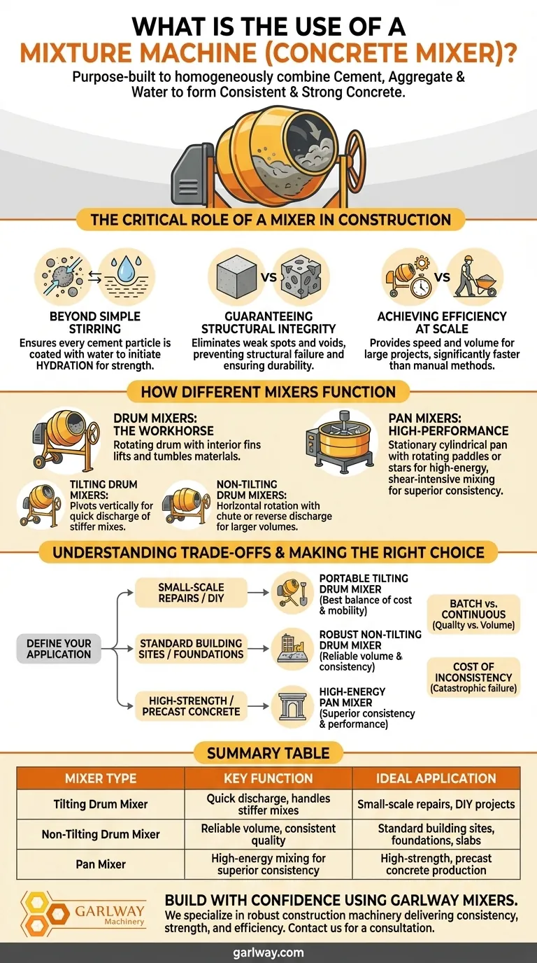 ما هي استخدامات آلة الخلط؟ ضمان خرسانة متسقة وعالية القوة لمشاريعك دليل مرئي
