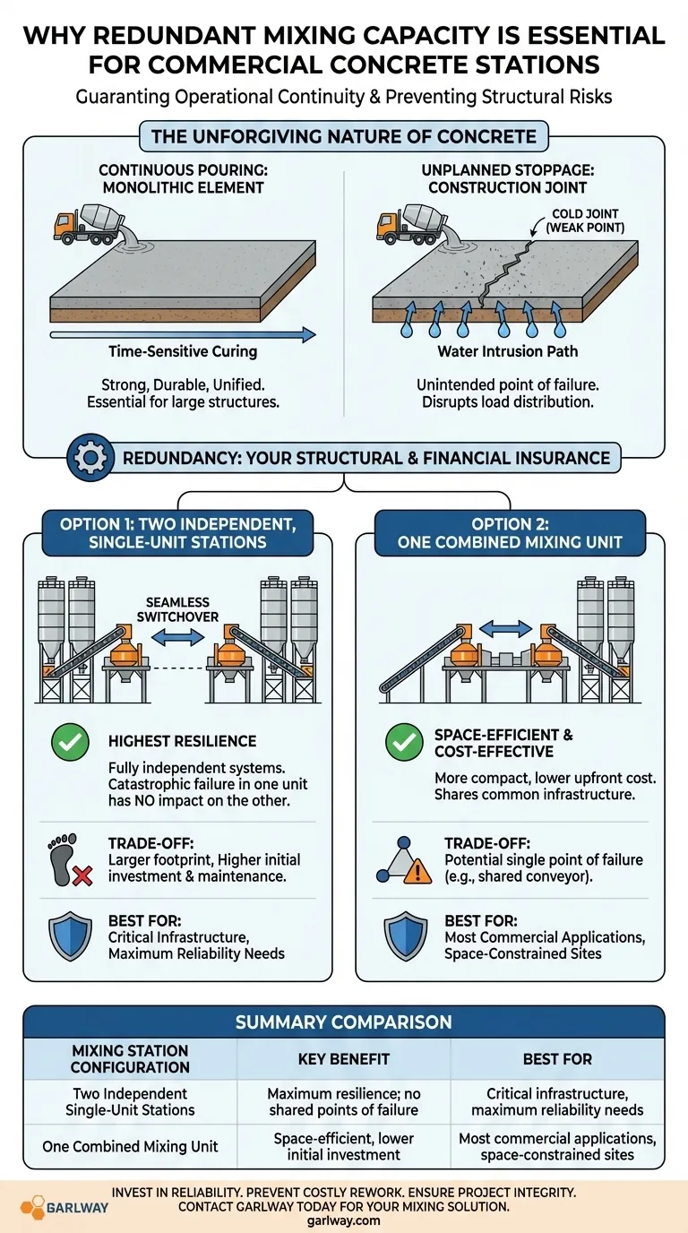 为什么需要冗余的搅拌站？确保连续混凝土浇筑以保证结构完整性。 图解指南