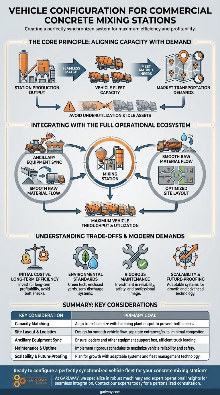 在为商用混凝土搅拌站配置车辆时应考虑哪些因素？优化车队以实现最高效率 图解指南