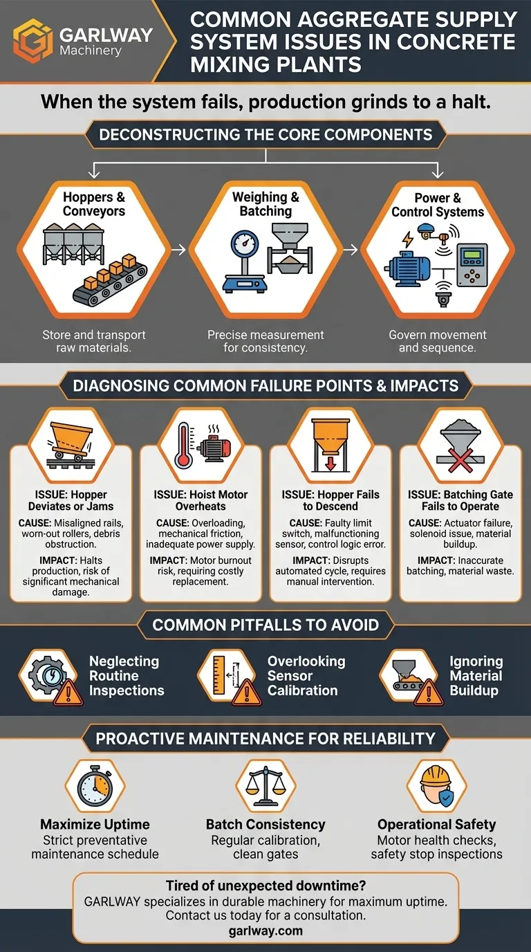 Quais são os problemas comuns no sistema de fornecimento de agregados de uma central de concreto? Diagnosticar e Corrigir o Tempo de Inatividade Guia Visual