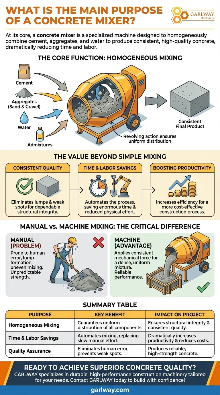 ما هو الغرض الرئيسي من خلاطة الخرسانة؟ ضمان جودة متسقة وتوفير الوقت دليل مرئي
