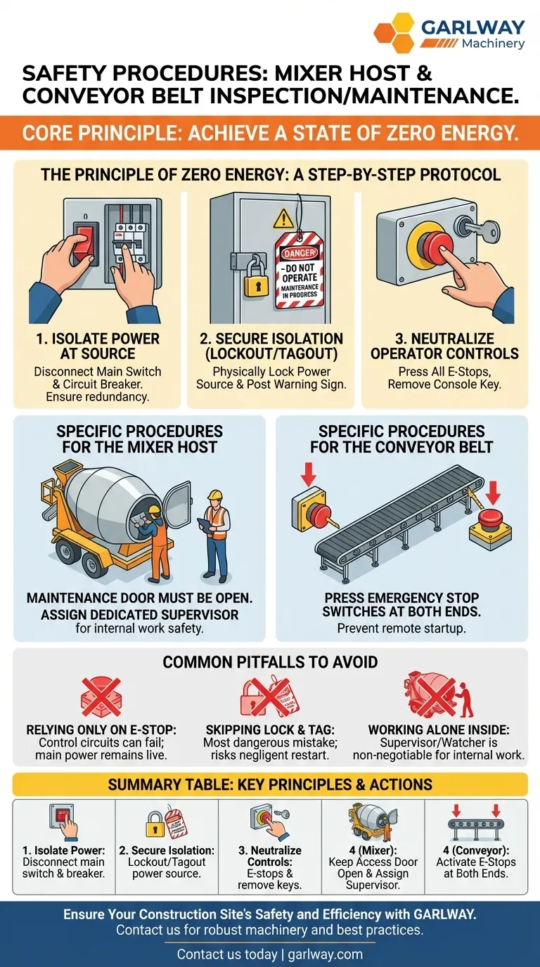 믹서 호스트 및 컨베이어 벨트의 검사 및 유지보수 안전 절차는 무엇입니까? 잠금/태그아웃 프로토콜 안내 시각적 가이드