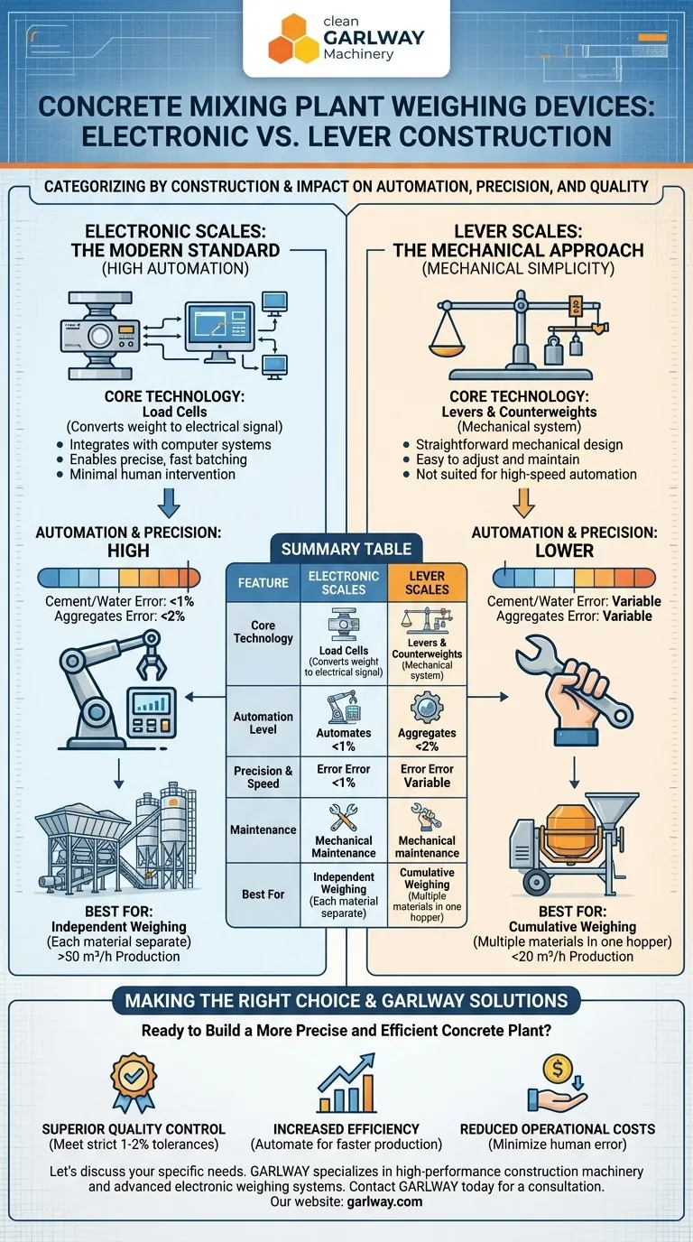 كيف يتم تصنيف أجهزة الوزن بناءً على بنائها في مصانع خلط الخرسانة؟ اختر النظام المناسب للدقة دليل مرئي