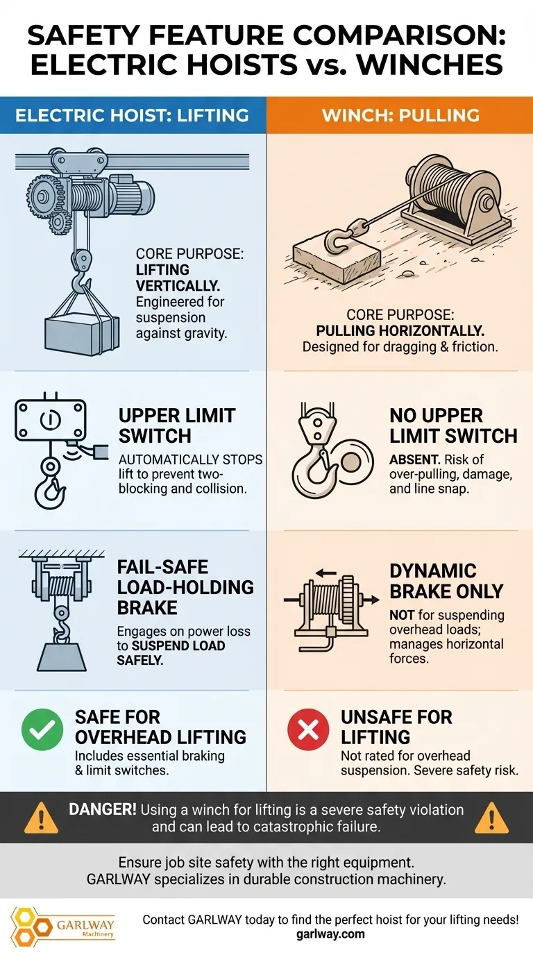 Quelles sont les caractéristiques de sécurité présentes dans les palans électriques qui ne se trouvent pas dans les treuils ? Différences clés pour un levage en toute sécurité Guide Visuel