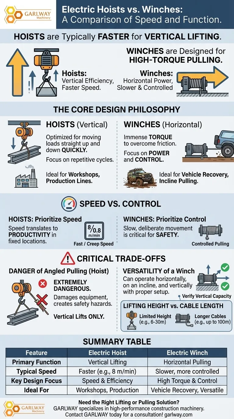 전동 호이스트와 윈치의 리프팅 속도는 어떻게 비교됩니까? 작업에 맞는 도구 선택 시각적 가이드