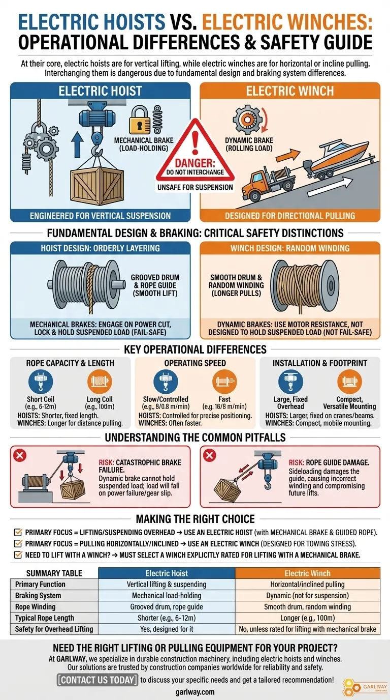 ما هي الاختلافات التشغيلية بين الرافعات الكهربائية والرافعات؟ دليل آمن للرفع مقابل السحب دليل مرئي