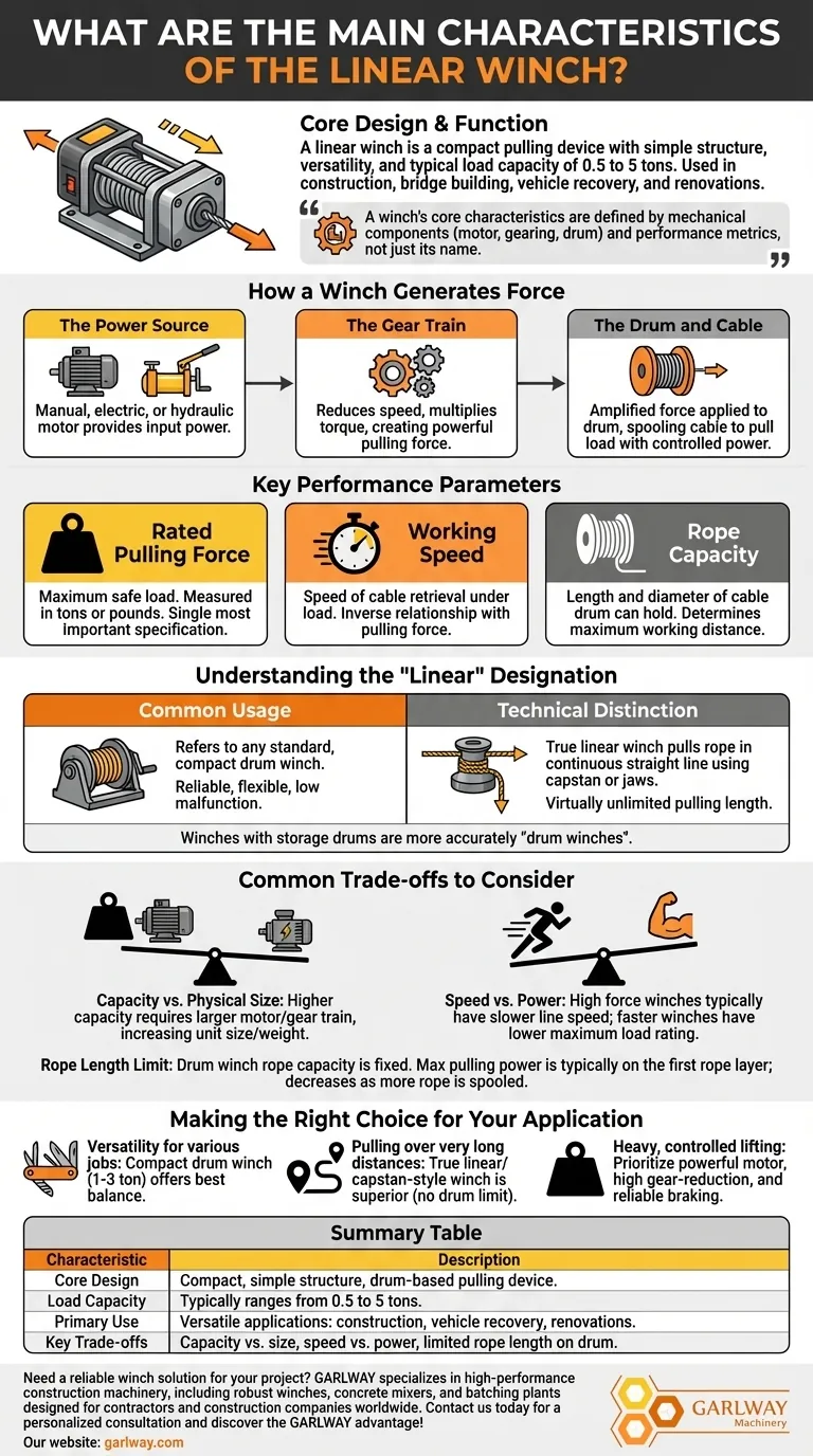 Каковы основные характеристики линейной лебедки? Руководство по компактной мощности и универсальности Визуальное руководство