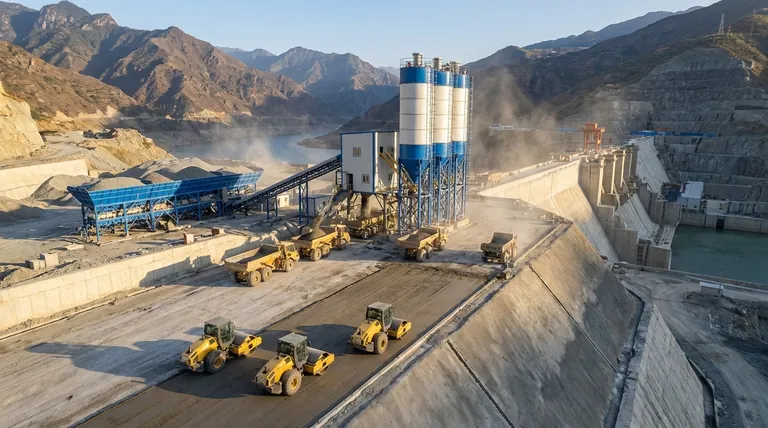 水利工程用RCC拌合站的特点是什么?高产量、低成本混凝土的关键