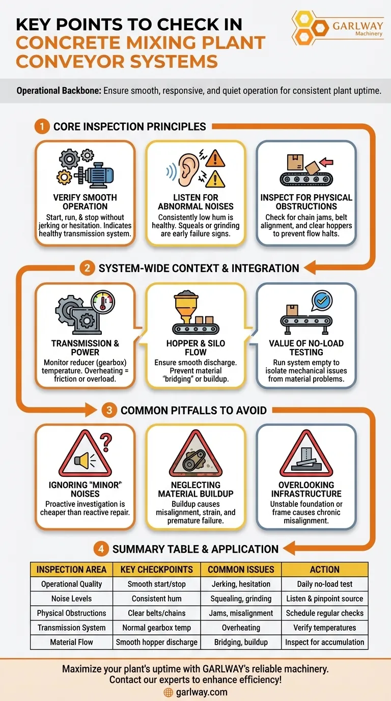 콘크리트 혼합 플랜트의 컨베이어 시스템에서 확인해야 할 주요 사항은 무엇인가요? 원활한 작동을 보장하고 가동 중단을 방지하세요. 시각적 가이드