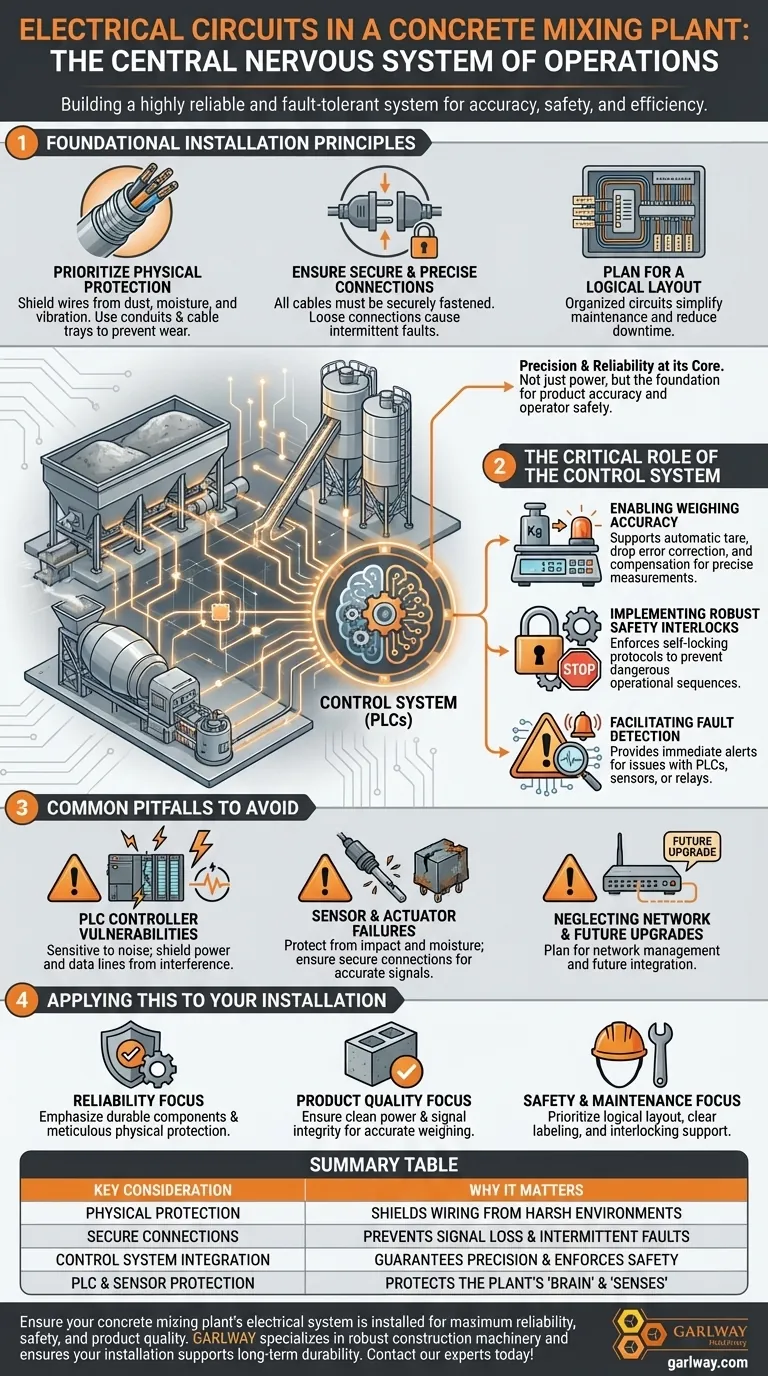 O que deve ser considerado na instalação de circuitos elétricos em uma central de concreto? Garanta Operação Confiável e Segura Guia Visual