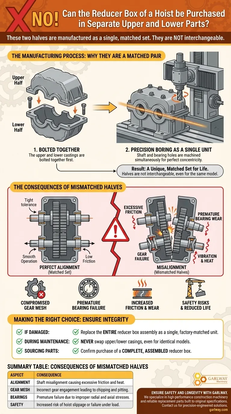A caixa redutora de um guindaste pode ser comprada em partes superior e inferior separadas? Não, e eis o porquê. Guia Visual