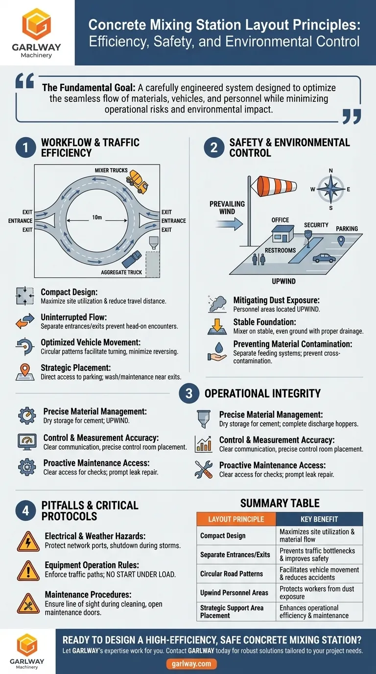 Quali sono i principi chiave per la disposizione di un impianto di betonaggio? Ottimizzare per sicurezza ed efficienza Guida Visiva