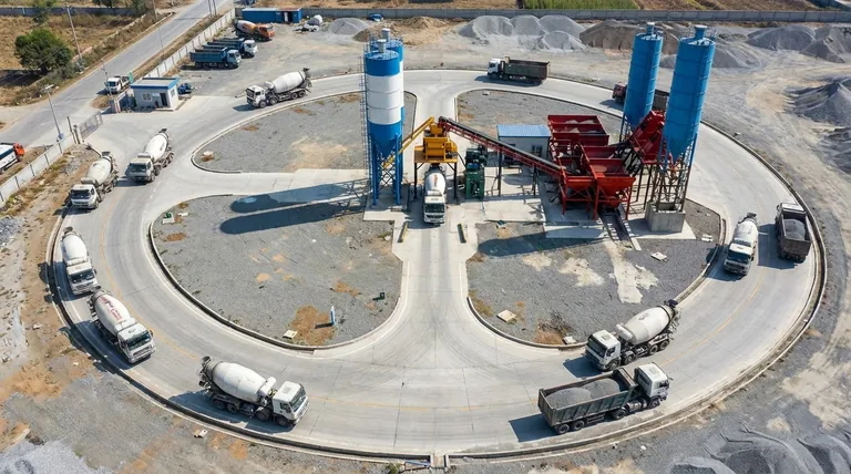 How are the roads within a concrete mixing station typically designed? Optimize for Safety and Efficiency