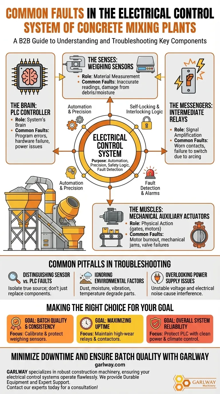 混凝土搅拌站电气控制系统常见故障？关键部件与故障排除指南 图解指南