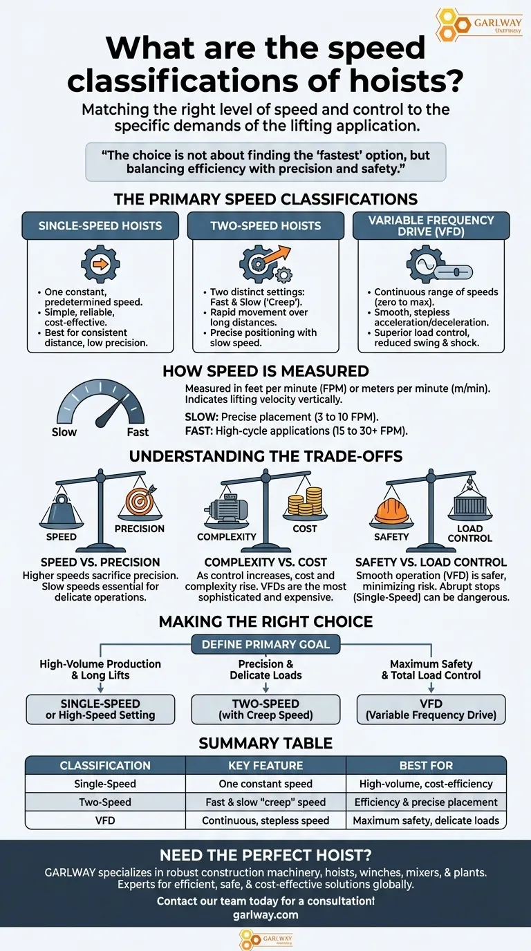 Quais são as classificações de velocidade dos talhas? Escolha a Velocidade Certa para Suas Necessidades de Elevação Guia Visual