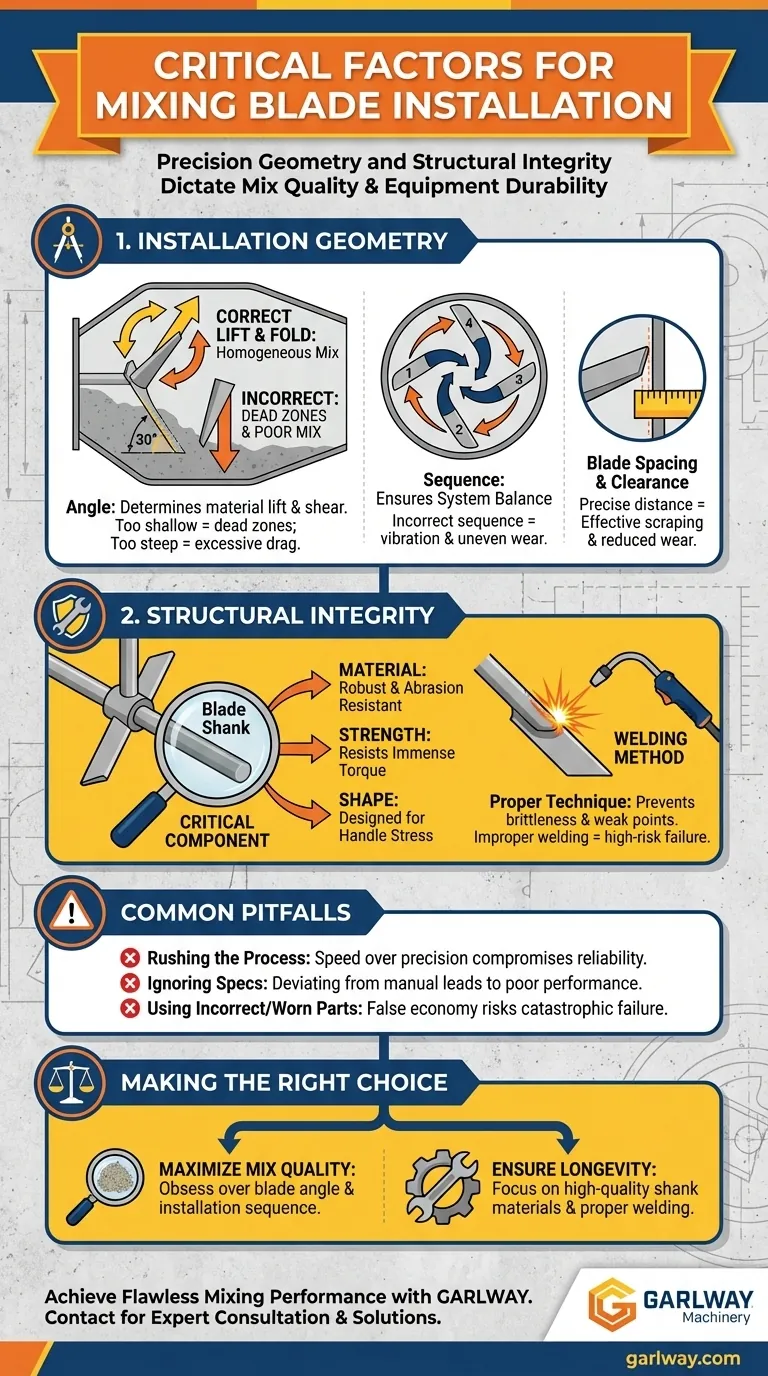 ما هي العوامل التي يجب مراعاتها أثناء تركيب شفرات الخلط؟ تأكد من الدقة للحصول على أداء خلط مثالي دليل مرئي