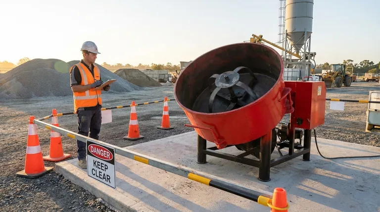 What pre-operation check should be performed on the mixing blade? Ensure Safety and Reliability Before Every Shift