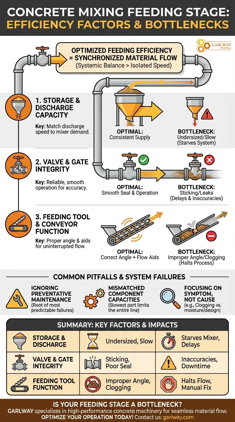 What factors can affect the efficiency of the feeding stage in concrete mixing? Optimize Your Material Flow for Maximum Output Visual Guide
