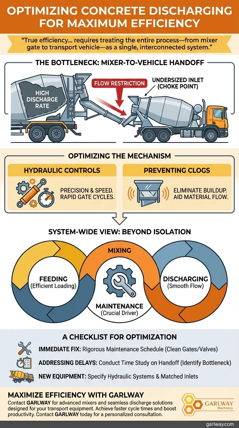 如何优化卸料阶段以提高混凝土搅拌的整体效率？解决搅拌机到车辆的交接瓶颈 图解指南