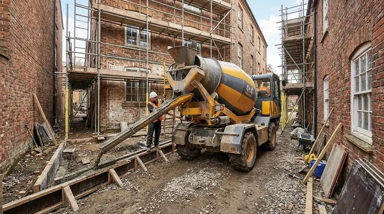 Cosa rende il camion betoniera a bocca piatta adatto ad ambienti di costruzione con terreni difficili? Sblocca un'efficienza superiore in spazi ristretti