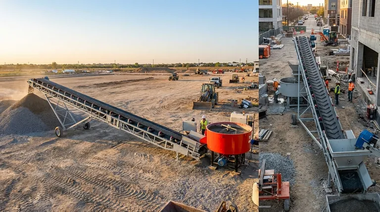 What type of belt conveyor is preferred for wide construction sites? Maximize Efficiency with Low-Incline Flat Belt Conveyors