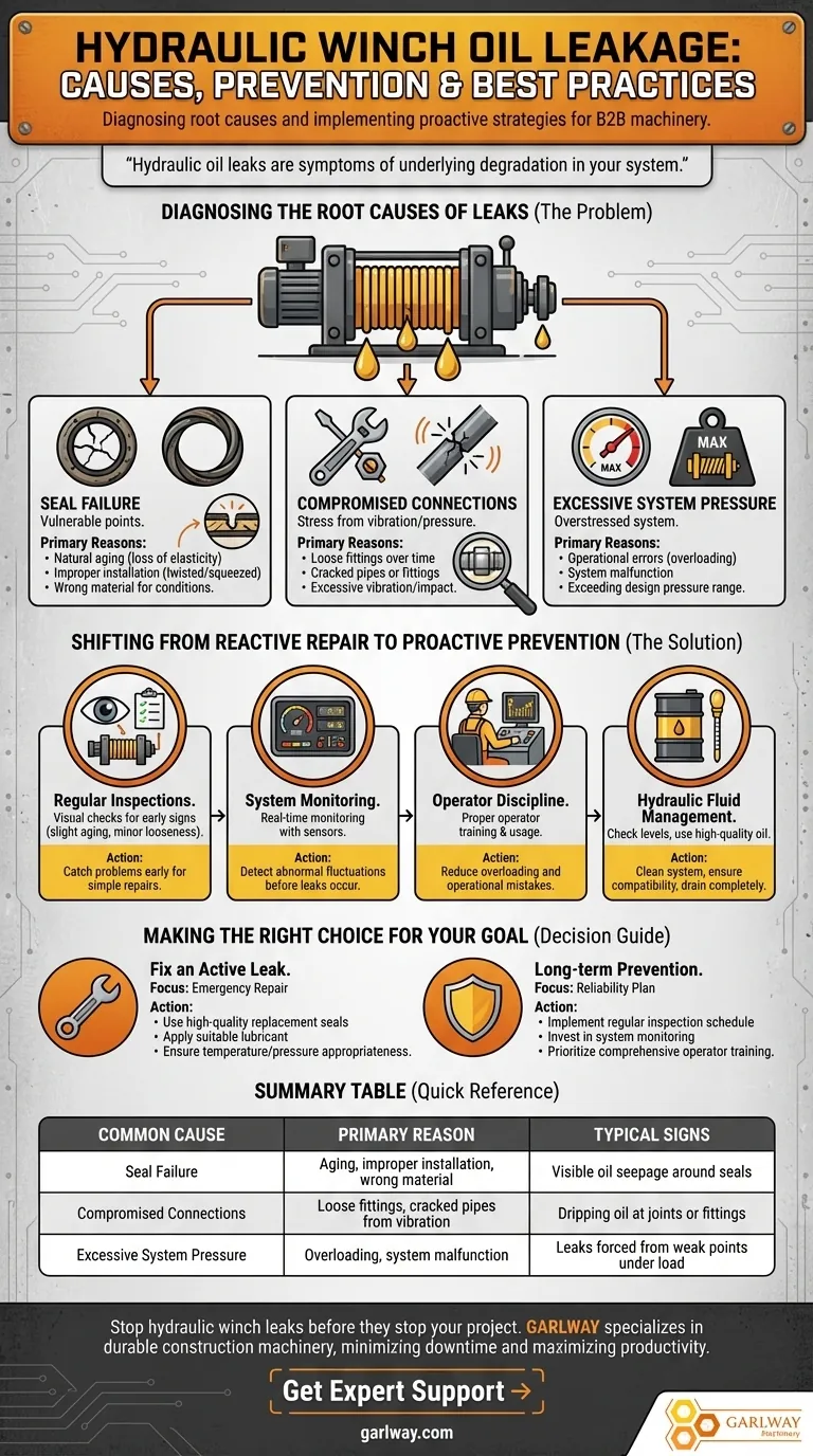 Quais são as causas comuns de vazamento de óleo em guinchos hidráulicos? Evite tempo de inatividade dispendioso Guia Visual