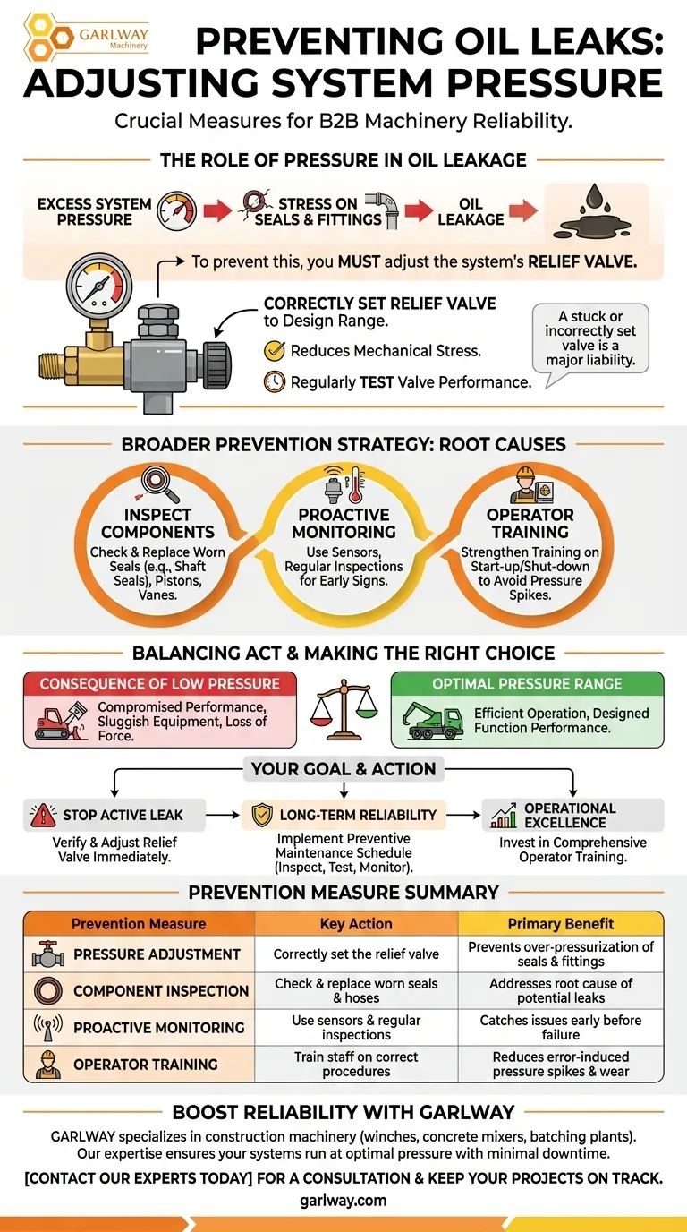 为防止油液泄漏，可以采取哪些措施来调整系统压力？一份主动预防指南 图解指南