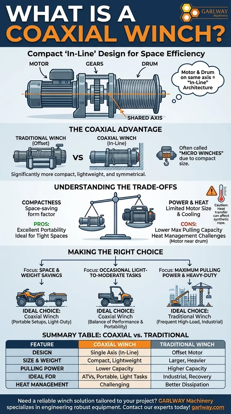 Was ist eine Koaxialwinde? Die kompakte „Mikrowinde“ für platzsparende Anwendungen Visuelle Anleitung