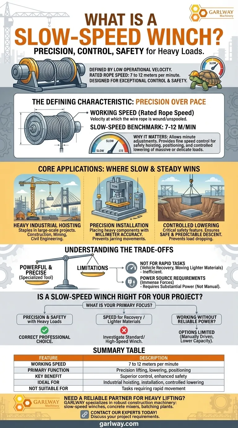 ¿Qué es un cabrestante de baja velocidad? Una herramienta de precisión para el control de cargas pesadas Guía Visual