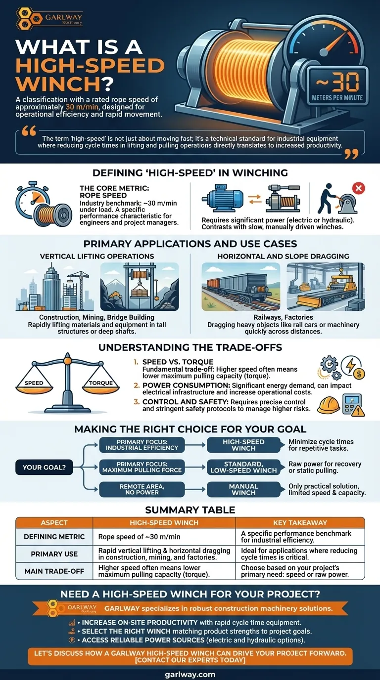 ¿Qué es un cabrestante de alta velocidad? La clave para la eficiencia en elevación y arrastre rápidos Guía Visual