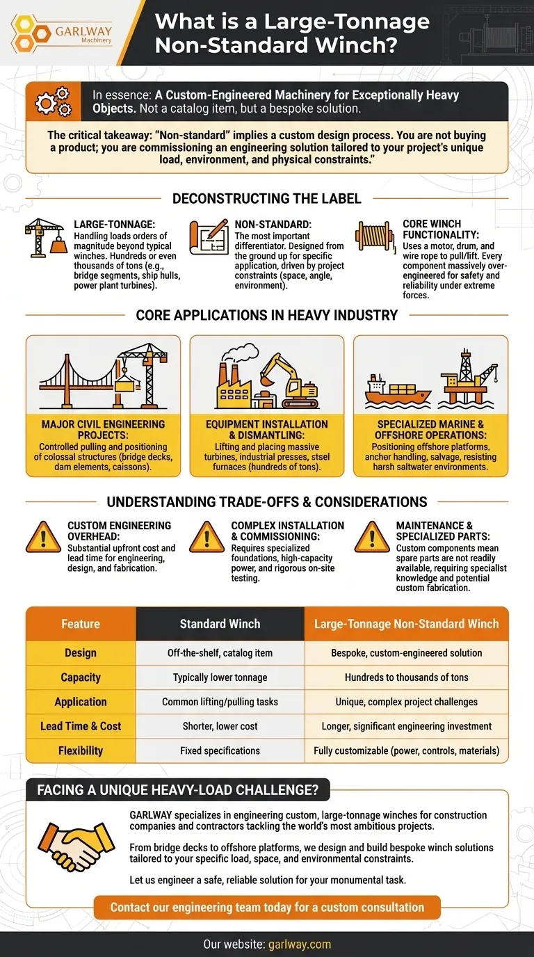 ¿Qué es un cabrestante no estándar de gran tonelaje? Su solución personalizada para cargas masivas Guía Visual