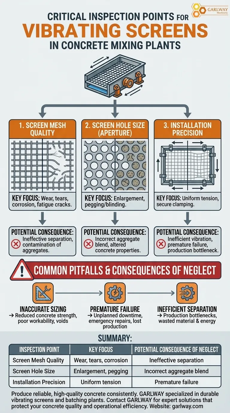 在混凝土搅拌站中，应检查振动筛的哪些方面？确保混凝土质量一致和工厂正常运行 图解指南