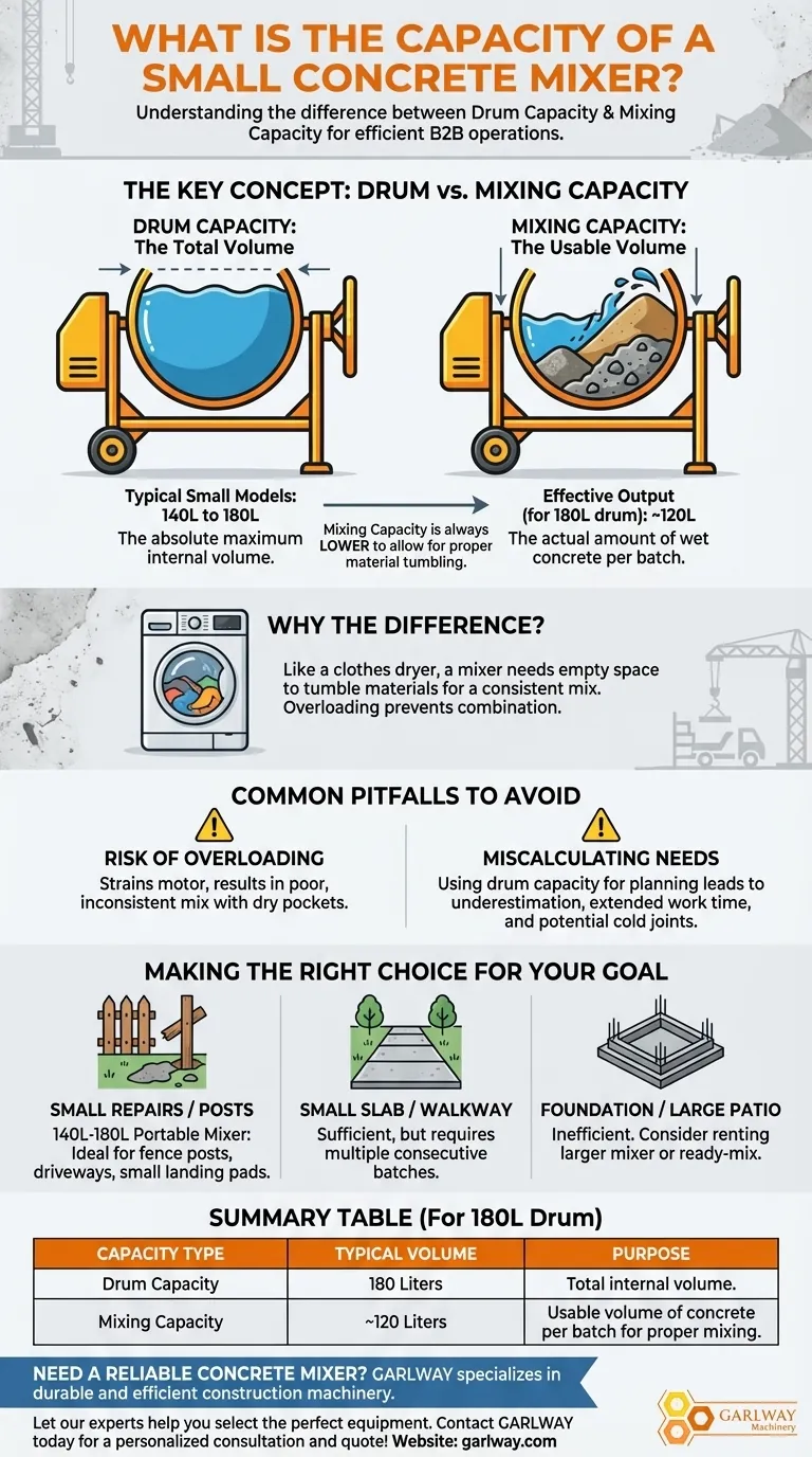 ¿Cuál es la capacidad de una hormigonera pequeña? Elija el tamaño adecuado para su proyecto Guía Visual
