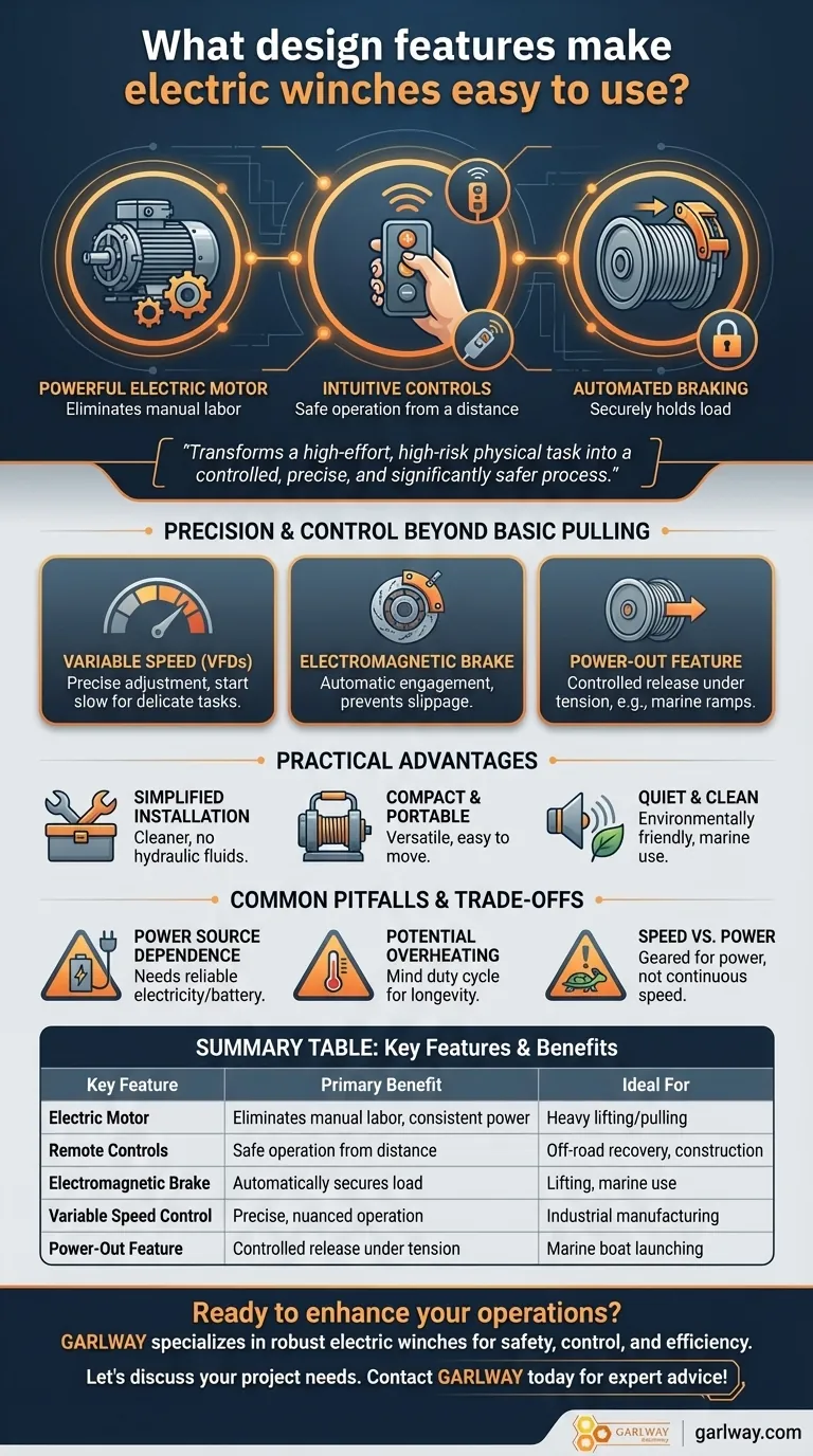 What design features make electric winches easy to use? Discover Key Benefits for Safer, More Efficient Operations Visual Guide