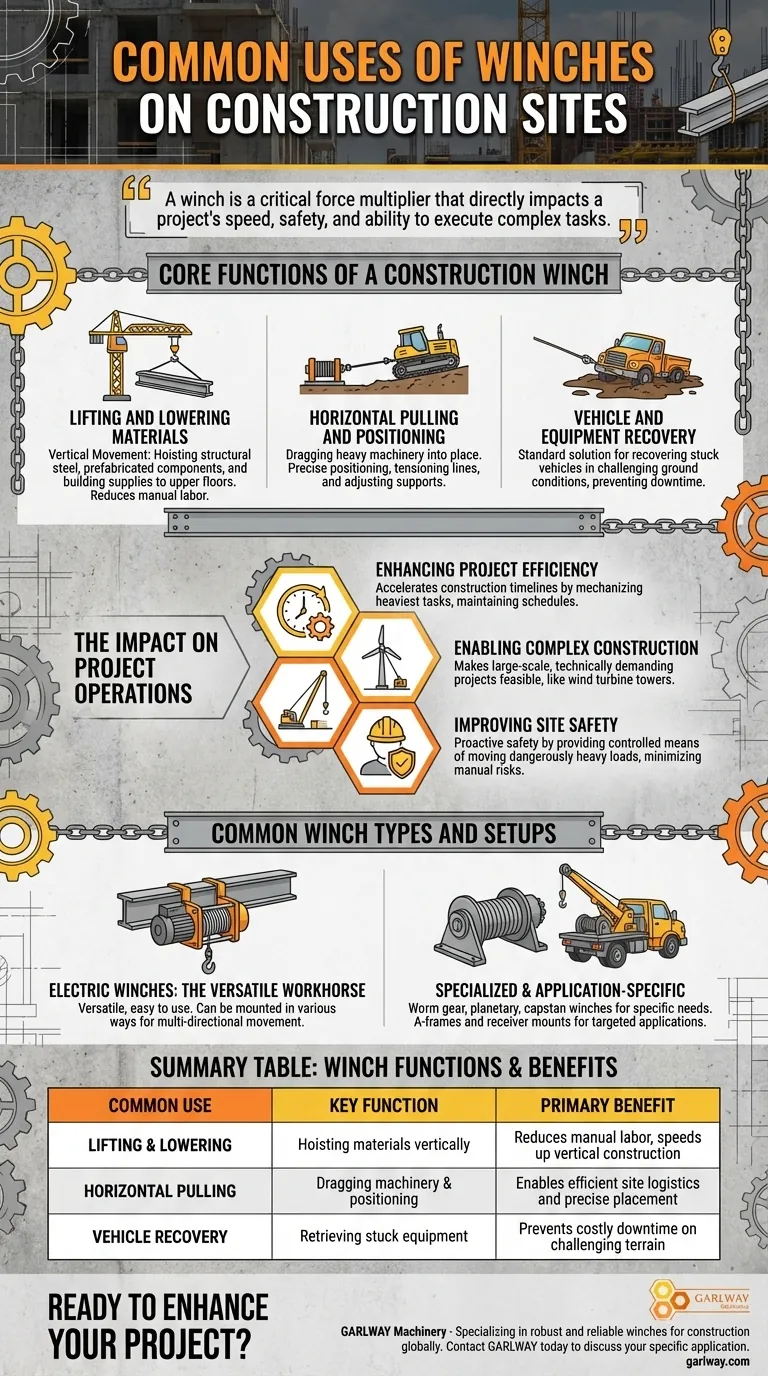 Quais são os usos comuns de guinchos em canteiros de obras? Essenciais para Elevação, Puxar e Recuperação Guia Visual