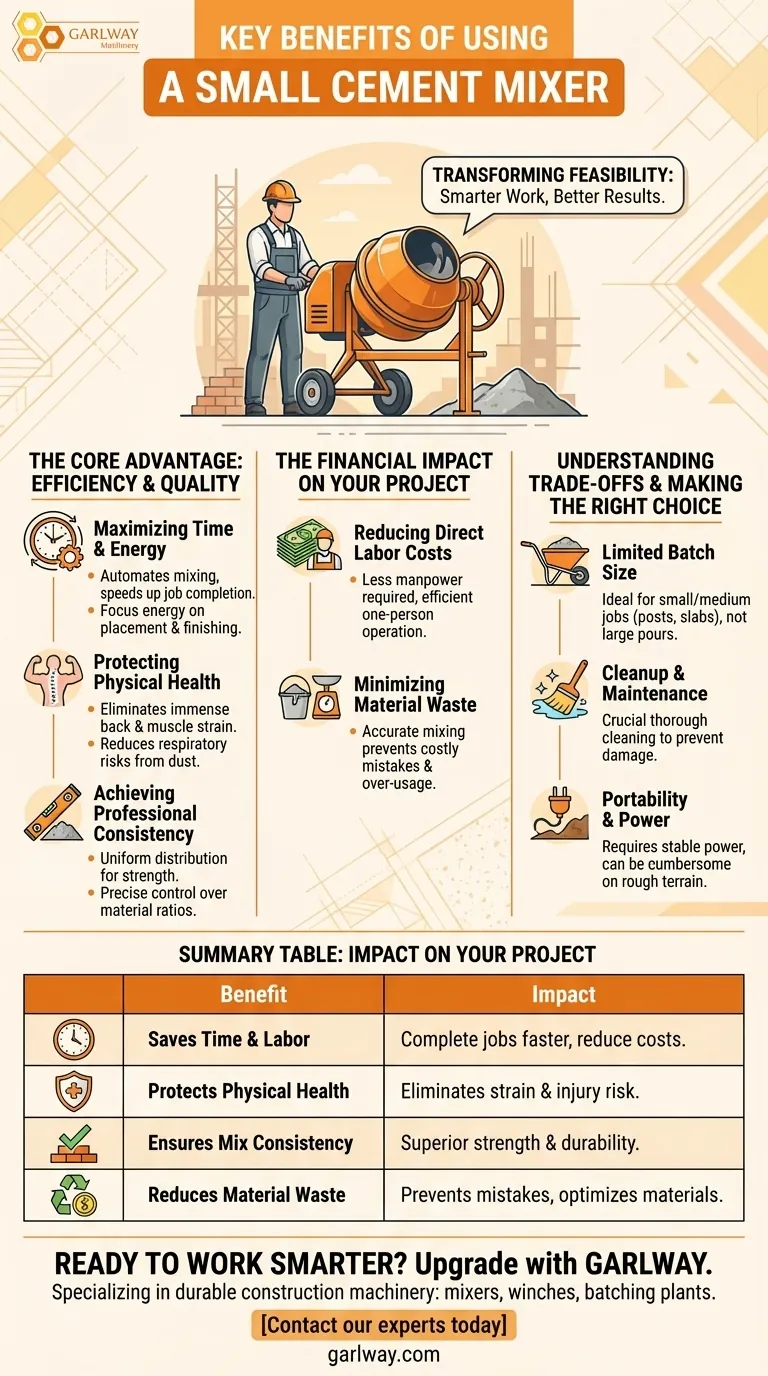 Was sind die Hauptvorteile der Verwendung eines kleinen Zementmischers? Zeit, Arbeit sparen und perfekte Mischungen erzielen Visuelle Anleitung