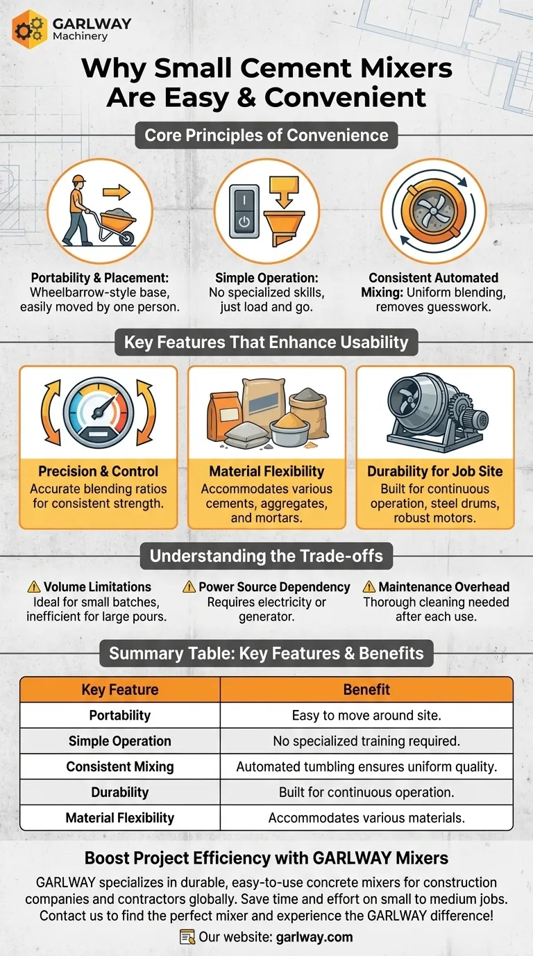 O que torna as pequenas betoneiras fáceis e convenientes de usar? Aumente a produtividade em qualquer obra Guia Visual