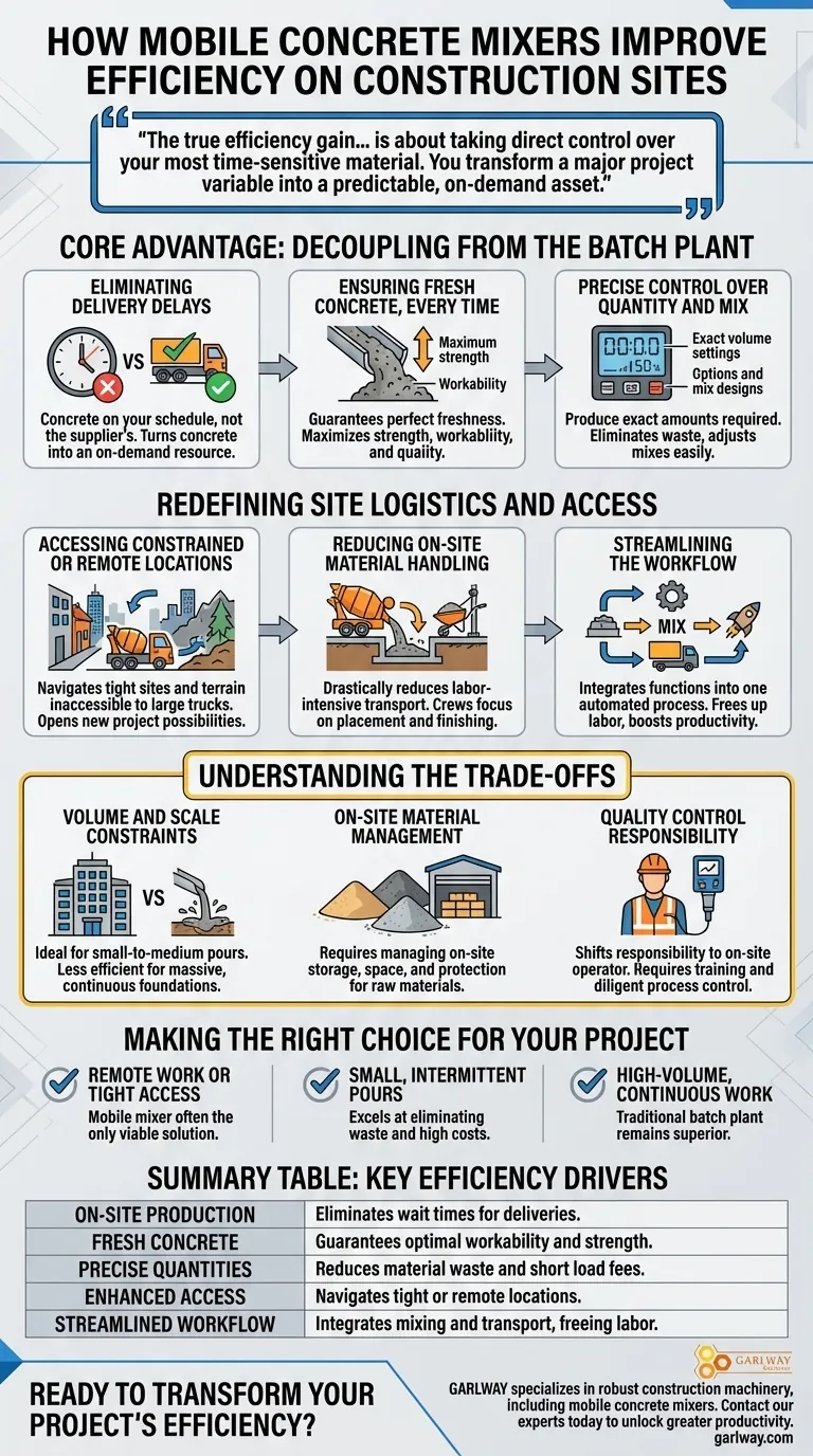 ¿Cómo mejora la eficiencia una hormigonera móvil? Obtenga control de hormigón bajo demanda Guía Visual