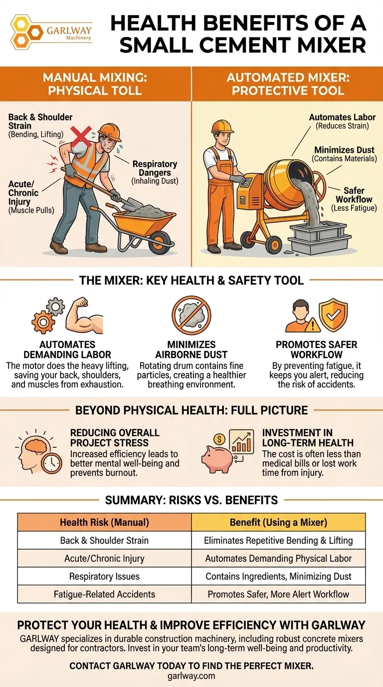 Welche gesundheitlichen Vorteile bietet ein kleiner Zementmischer? Schützen Sie Ihren Rücken und Ihre Lunge bei der Arbeit Visuelle Anleitung