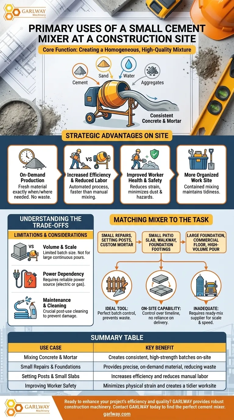 Quelles sont les utilisations principales d'une petite bétonnière ? Améliorez l'efficacité des travaux de construction de petite et moyenne taille Guide Visuel