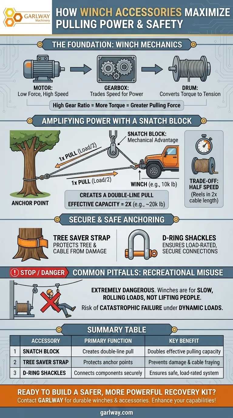 Comment les accessoires de treuil peuvent-ils augmenter la puissance de traction ou permettre des utilisations récréatives ? Libérez tout le potentiel de votre treuil Guide Visuel