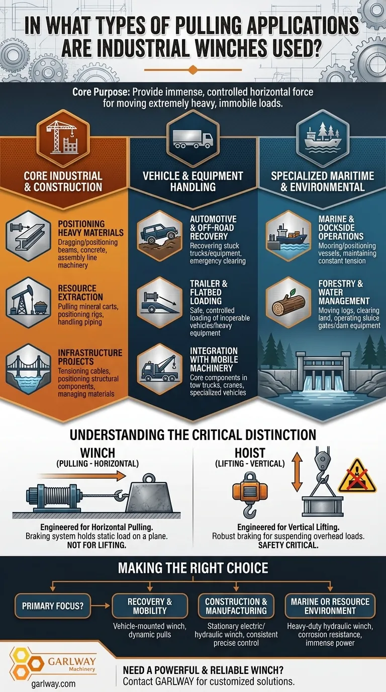 産業用ウインチはどのような種類の牽引用途で使用されますか？建設、鉱業、海洋における必須用途 ビジュアルガイド