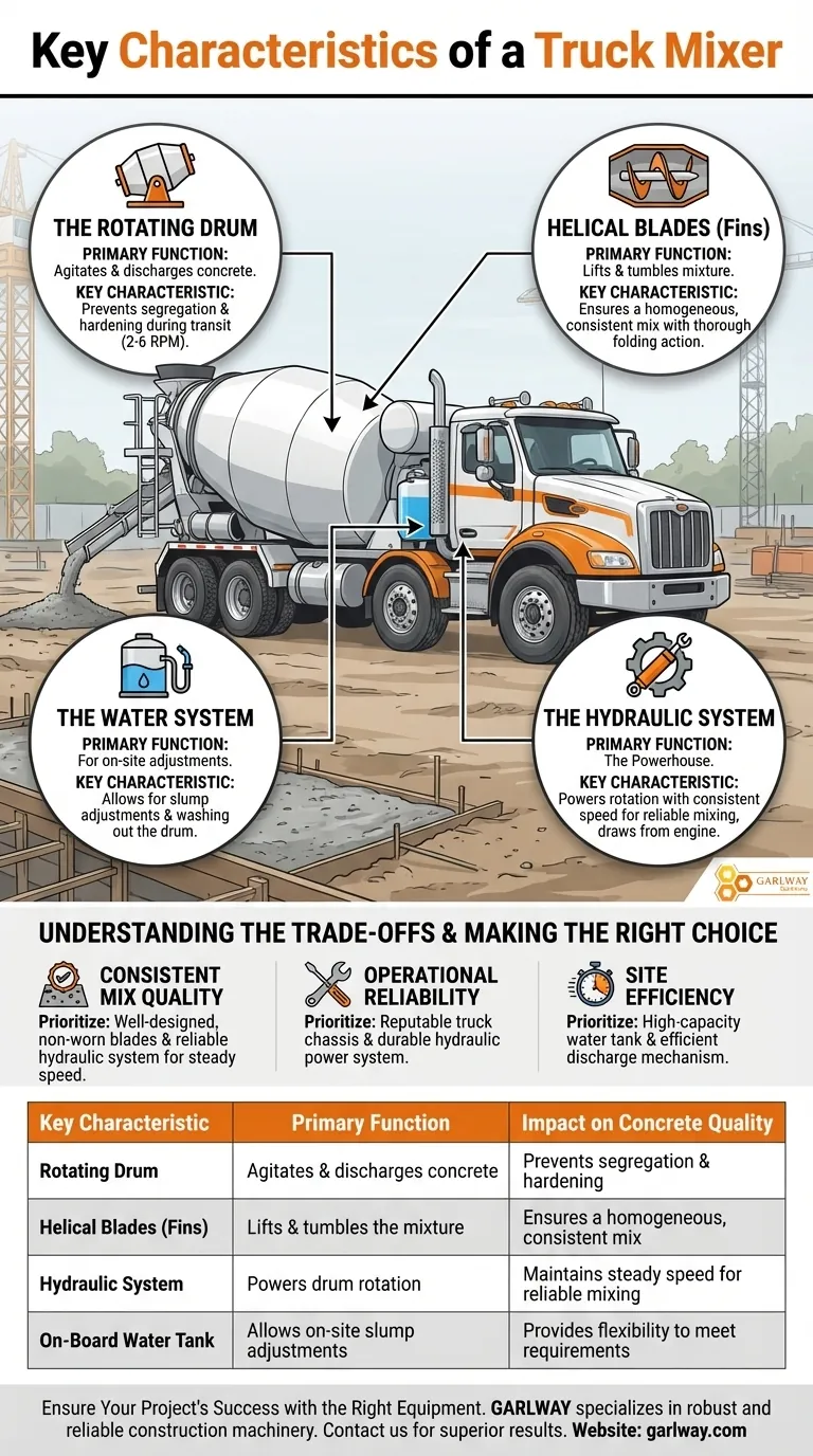 Quelles sont les caractéristiques clés d'un camion malaxeur ? Caractéristiques essentielles pour une livraison de béton de qualité Guide Visuel