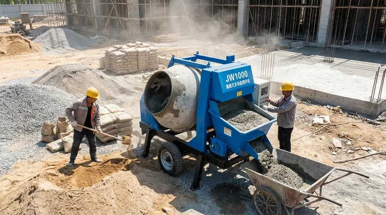 Quelles sont les trois phases principales du cycle de travail lors de l'utilisation d'une bétonnière ? Maîtriser le cycle de chargement, de malaxage et de déchargement