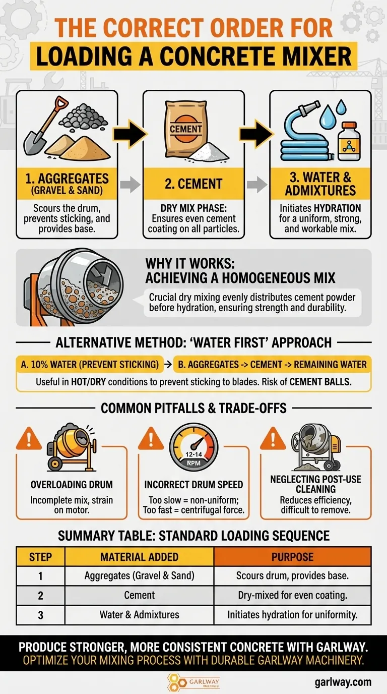 Quel est l'ordre correct pour charger les matériaux dans une bétonnière ? Obtenir un mélange homogène parfait Guide Visuel
