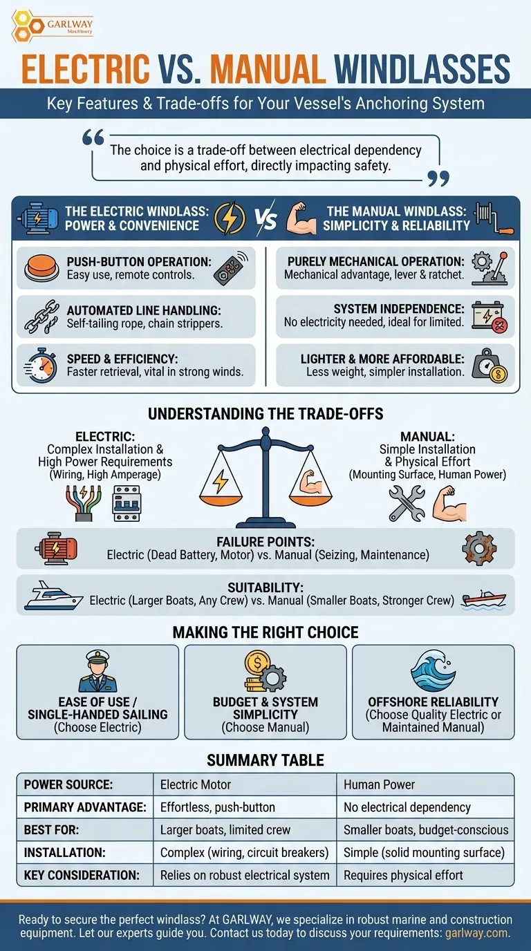 ¿Cuáles son las características clave de los molinetes eléctricos y manuales? Elegir el sistema de anclaje adecuado para su barco Guía Visual