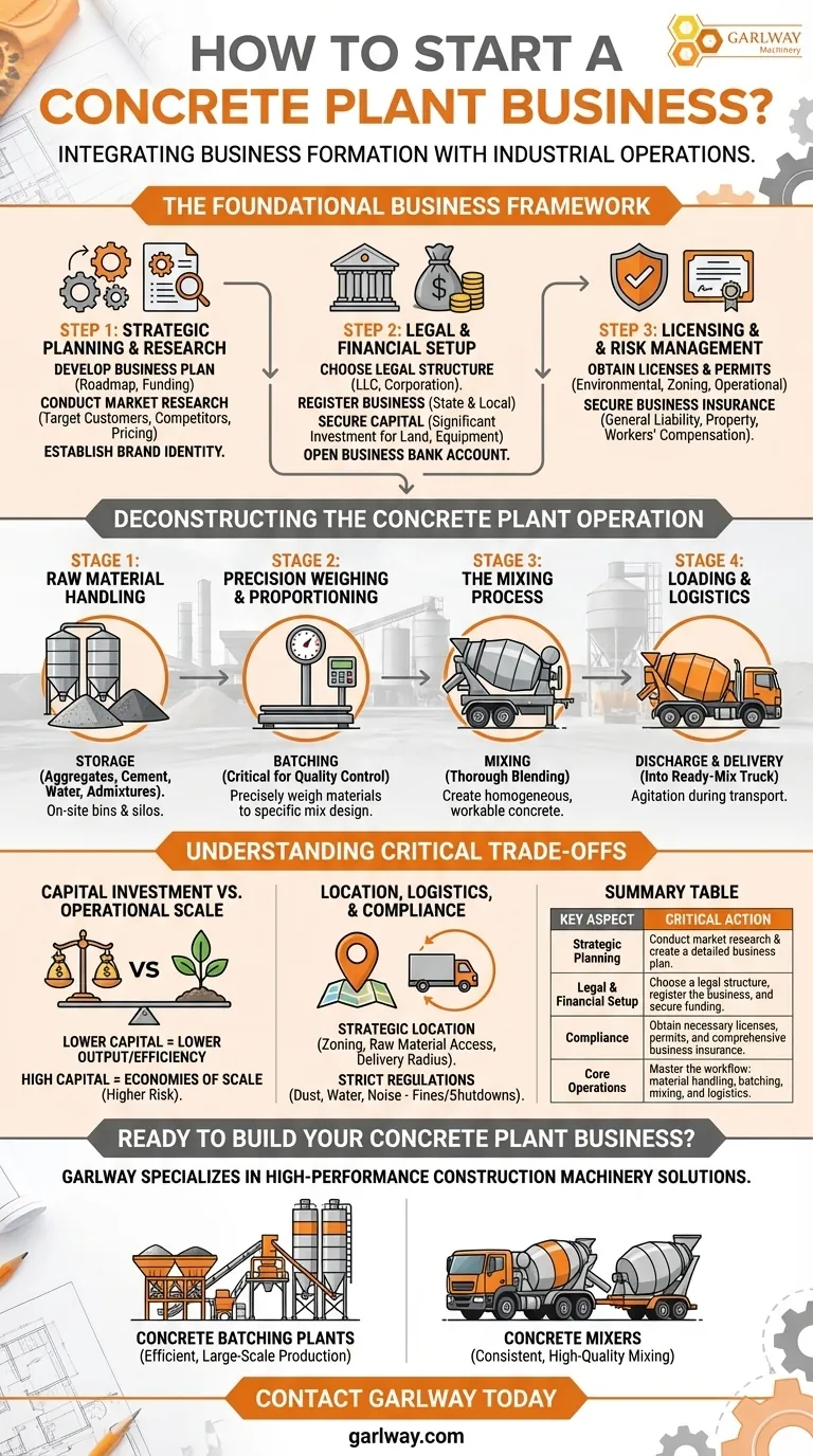 Comment démarrer une entreprise de centrale à béton ? Un guide étape par étape pour lancer votre entreprise Guide Visuel