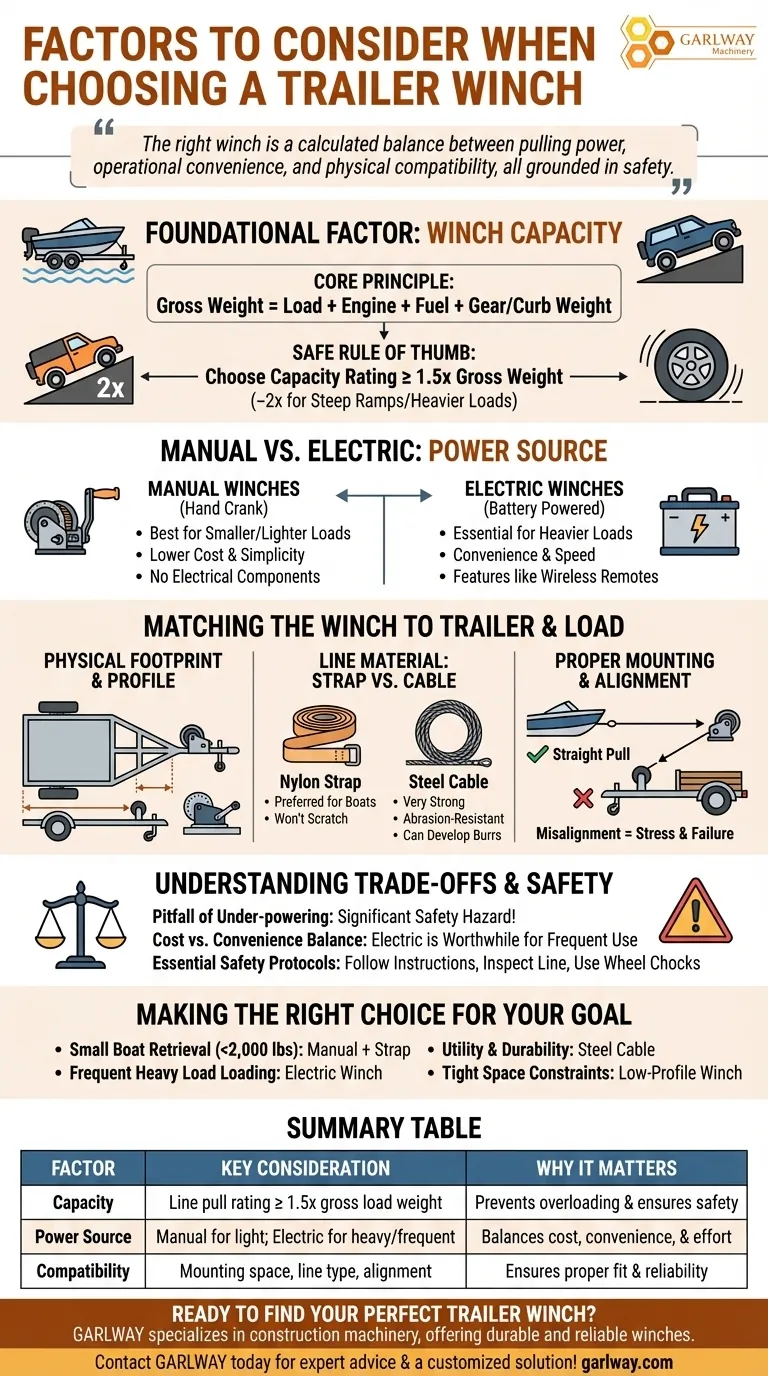 Quels facteurs faut-il prendre en compte lors du choix d'un treuil de remorque ? Assurer une manipulation de charge sûre et efficace Guide Visuel