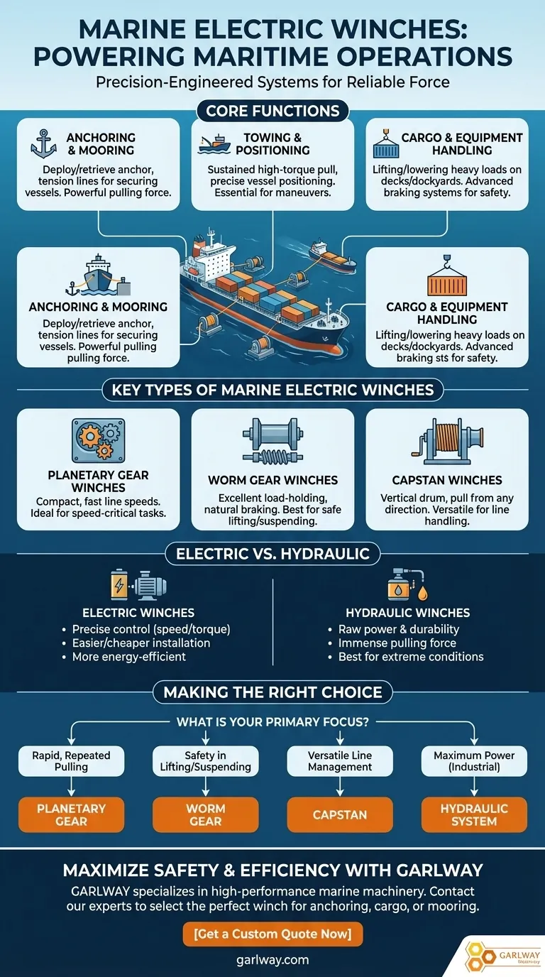 Wie werden elektrische Winden in der maritimen Industrie eingesetzt? Antrieb für Anker-, Festmacher- und Frachtumschlag Visuelle Anleitung